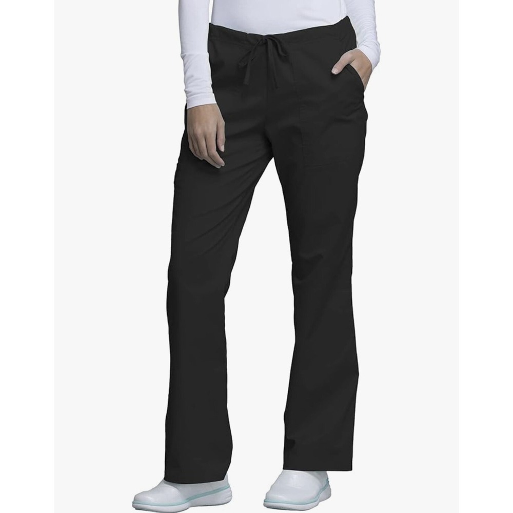 Cherokee Scrubs Workwear Core Stretch Drawstring Cargo Pants Small Black 4044